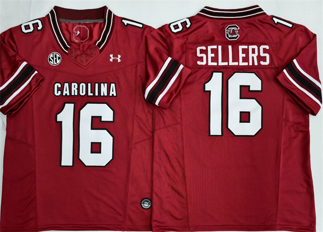 Men's Red South Carolina Fighting Gamecocks #16 LaNorris Sellers F.U.S.E. Stitched Jersey